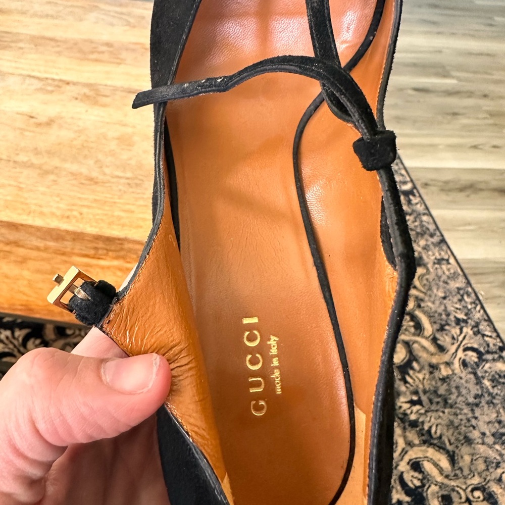 Gucci Black Peep-Toe Heels - Picture 5 of 7